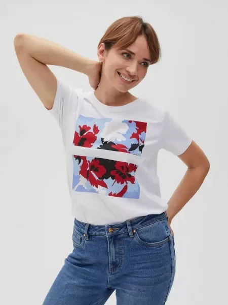 Tricou Moodo cu imagine alb