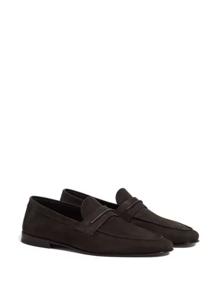 Pantofi loafer Zegna din piele maro