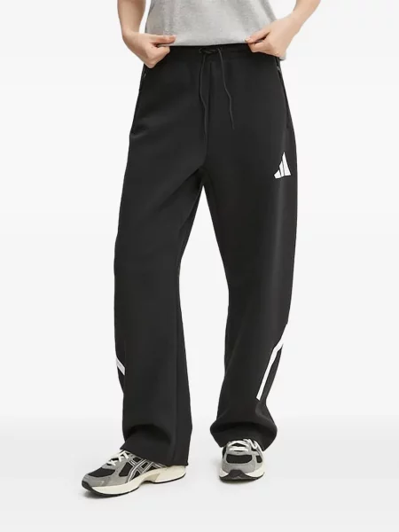 Pantaloni Adidas cu dungi alergare cu broderie albastru