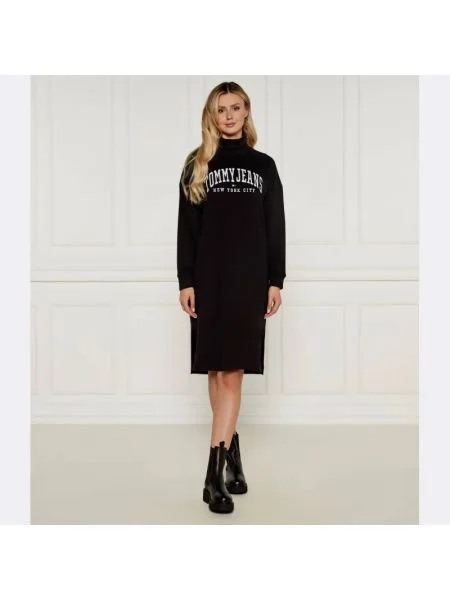 Tommy Jeans Rochie VARSITY negru