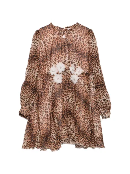 Sukienka dziecięca Roberto Cavalli brązowa