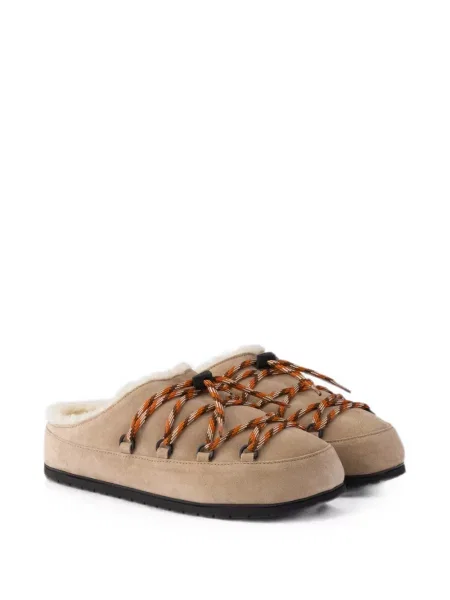 Papuci tip mules Prada din piele de căprioară