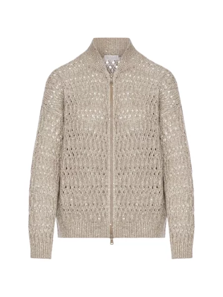 Lniany kardigan Brunello Cucinelli