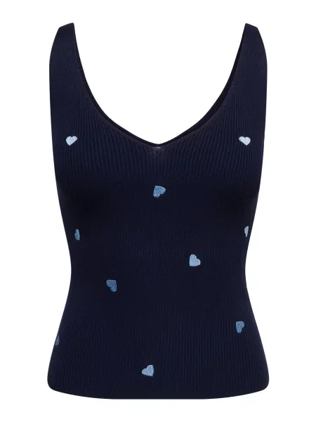 JDY Top brodat JDYNANNA deschis / închis albastru