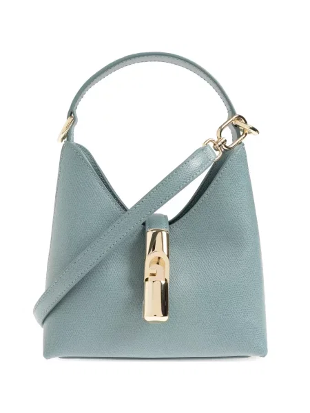 Geantă shopper Furla din piele albastru