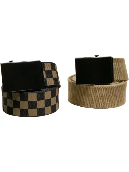 Curea Urban Classics în carouri din canvas negru