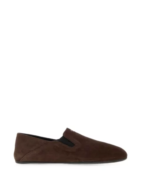 Chiloți Prada din piele de căprioară slip-on maro