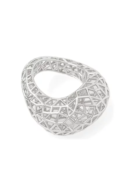 Inel Tom Wood cu imprimeu geometric argintiu