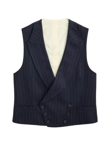 Vestă Ralph Lauren Purple Label de lână cu două rânduri de nasturi albastru