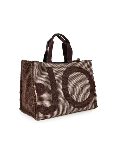 Kockovaná shopper kabelka Liu Jo hnedá