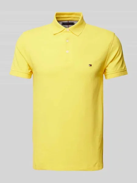 Koszulka polo z wyhaftowanym logo Tommy Hilfiger żółte