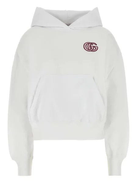 Haftowana bluza z kapturem Gucci biała