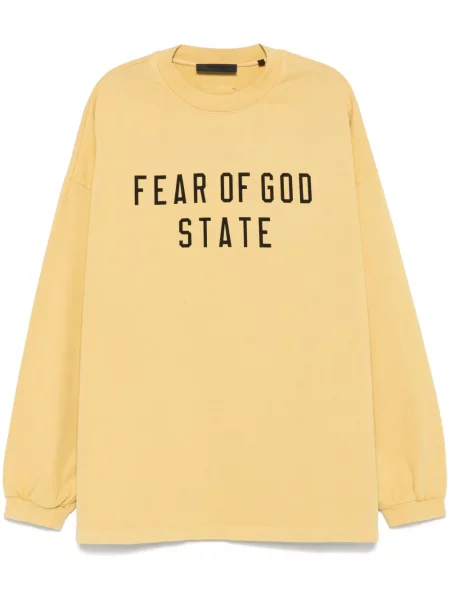 Tricou Fear Of God Essentials cu imagine galben