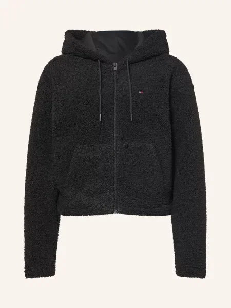 Tommy Jeans Bunda Z Plyšové Kožešiny černá