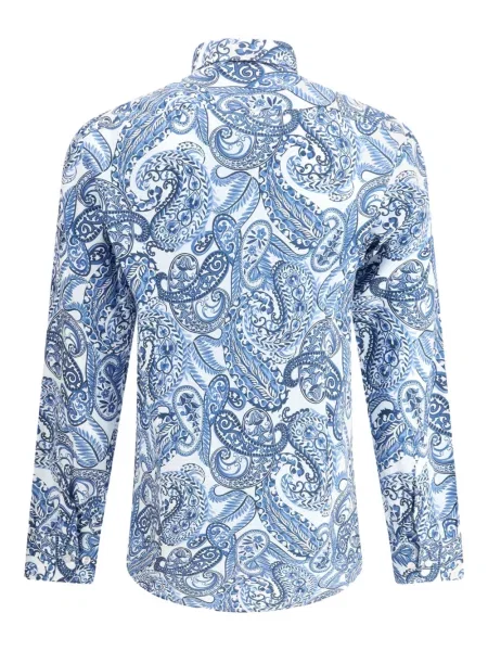Cămașă Etro cu imagine cu model paisley albastru