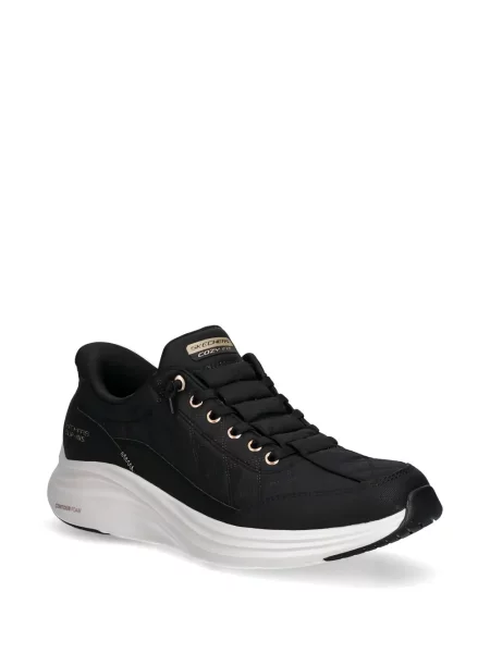 Καπιτονέ sneakers Skechers με κορδόνια με δαντέλα μαύρο