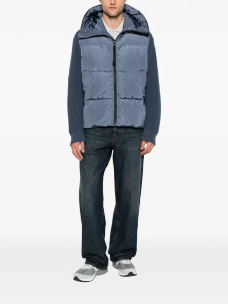 Geacă Canada Goose cu glugă albastru