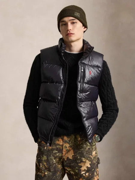 POLO RALPH LAUREN Steppelt szteppelt mellény fekete