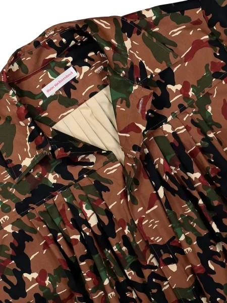Palton Walter Van Beirendonck cu model camuflaj maro