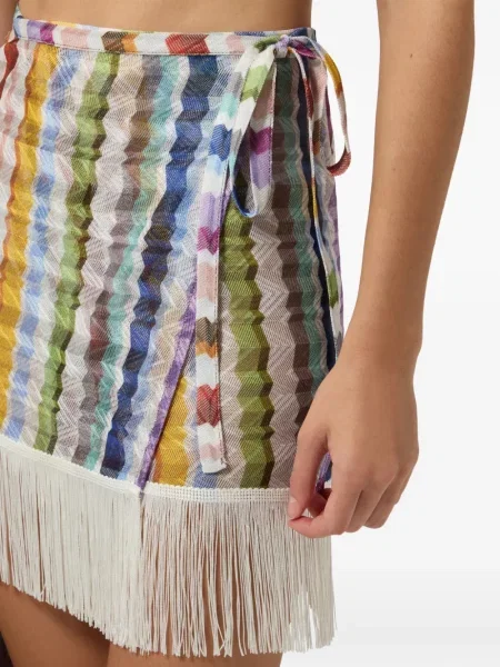 Fustă Missoni cu franjuri alb