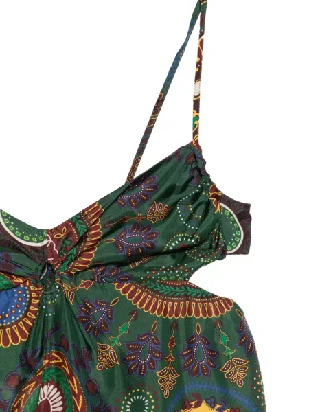 Rochie midi Momoni fără mâneci verde