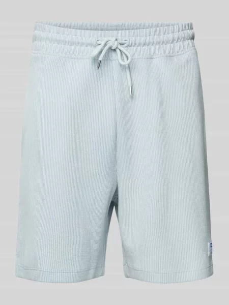 Szorty z dzianiny dresowej o kroju regular fit z fakturowanym wzorem model ‘Nuwafflo’ Hugo Blue