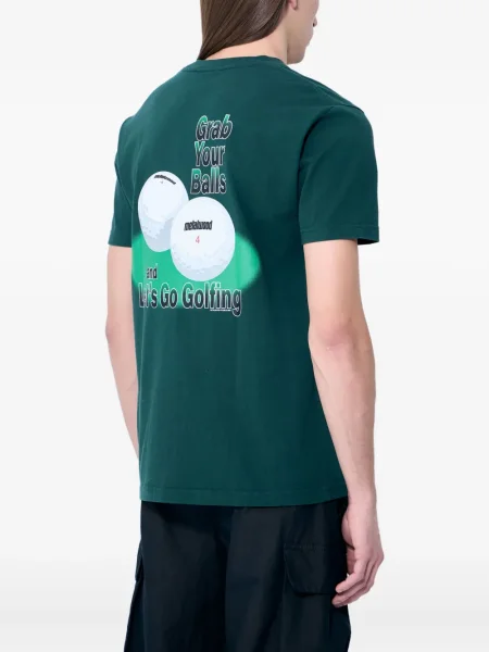 Tricou Metalwood Studio cu imagine cu decolteu în U verde