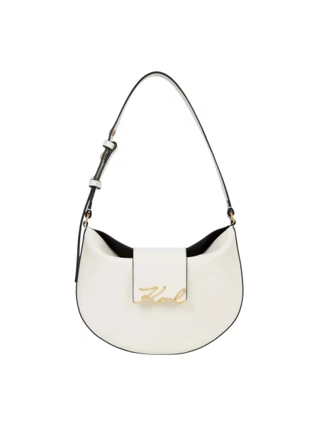 Torebka Karl Lagerfeld K/Signature skórzana biała
