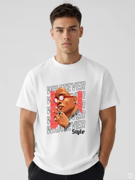T-shirt oversize z nadrukiem Dstreet biały