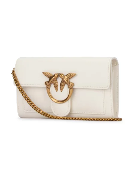 Torebka skórzana Pinko skórzana biała