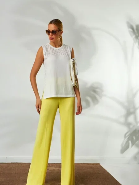 Штани палаццо TrikoBakh жовтий