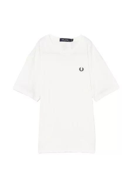 Tricou Fred Perry cu decolteu rotund alb