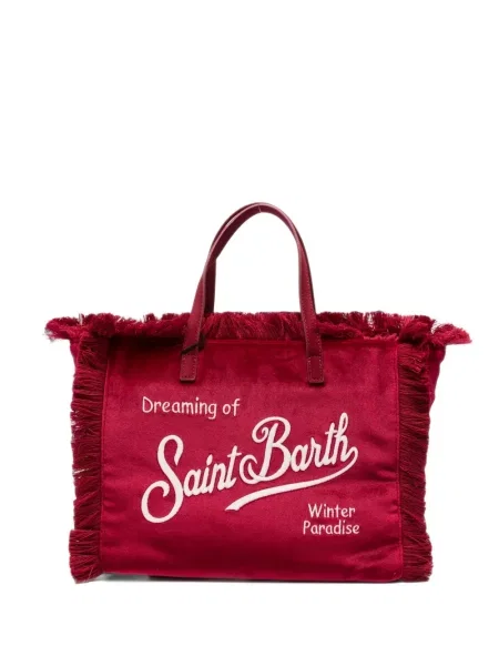 Geantă shopper Mc2 Saint Barth cu franjuri roșu
