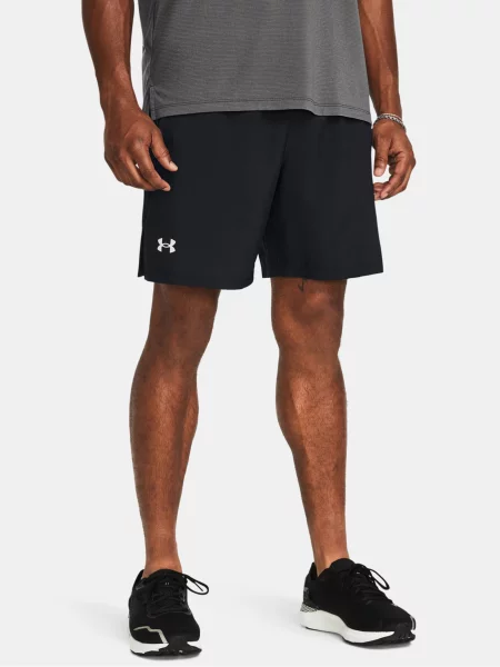 Pánske šortky na behanie Under Armour Launch 7" black/black/reflective čierna