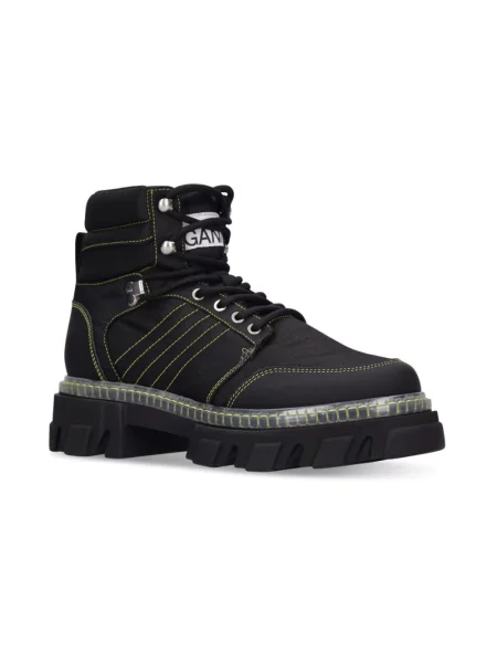 Buty trekkingowe Ganni na koturnie czarne