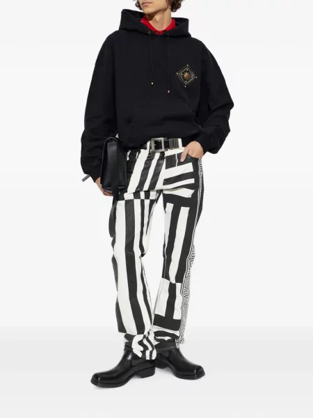 Hanorac cu glugă Versace din jerseu negru