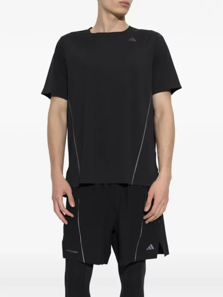 Sală de gimnastică lung sutien Adidas din piele negru