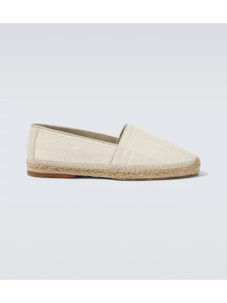 Espadrile Brunello Cucinelli din piele de căprioară alb