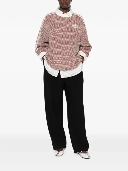 Trčanje hlače Adidas s vezom crvena