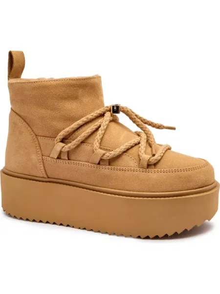 INUIKII Bocanci CLASSIC LOW PLATFORM | piele întoarsă maro