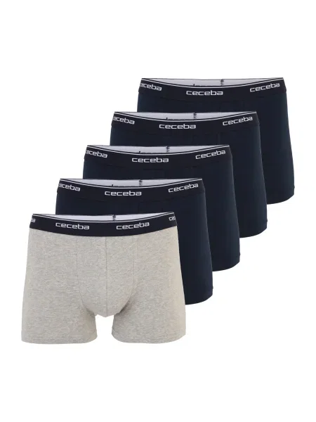 CECEBA Boxerky námornícka modrá / melírovaná / šedobiela sivá