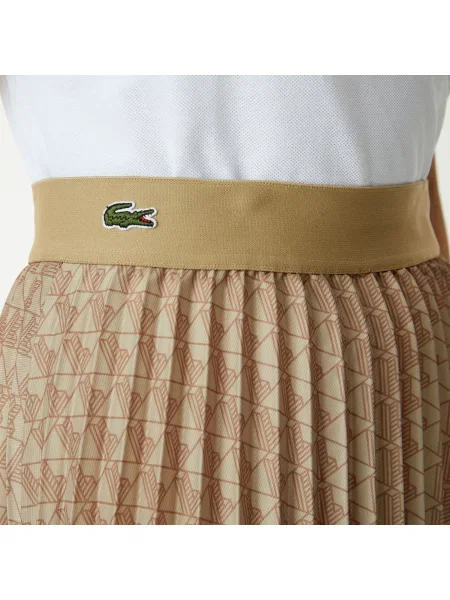 Lacoste Plisowana Spódnica Fashion Show Edition Z Paskiem czerwona
