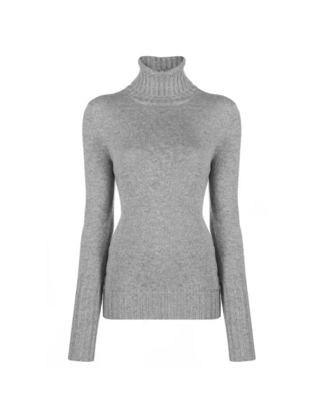 Sweter z golfem Kiton z kaszmiru do golfa szary