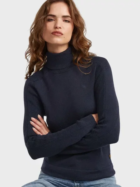 Шерстяная гольф водолазка G-star Raw синяя