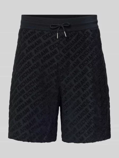 Szorty z wzorem logo i elastycznym pasem Armani Exchange