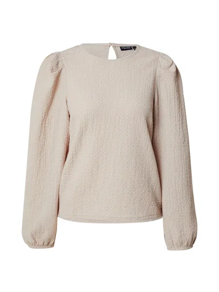 PIECES Bluză PCJAMAL deschis gri