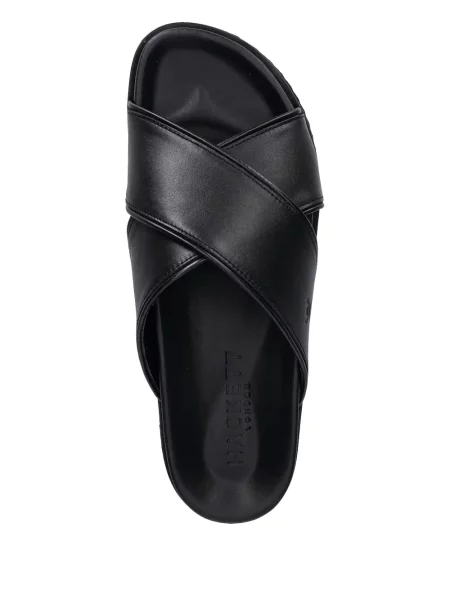 Sandale Hackett din piele cu bretele negru