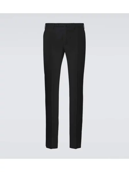 Volneni hlače z ravnimi hlačnicami Incotex črna