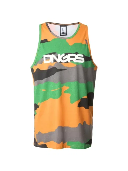Dangerous DNGRS Tričko zelená / khaki / oranžová bílá