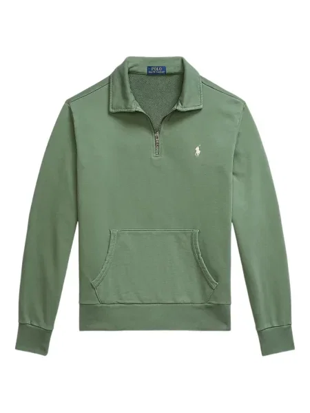 Дълго мрежеста тениска Polo Ralph Lauren с кръгло деколте зелено